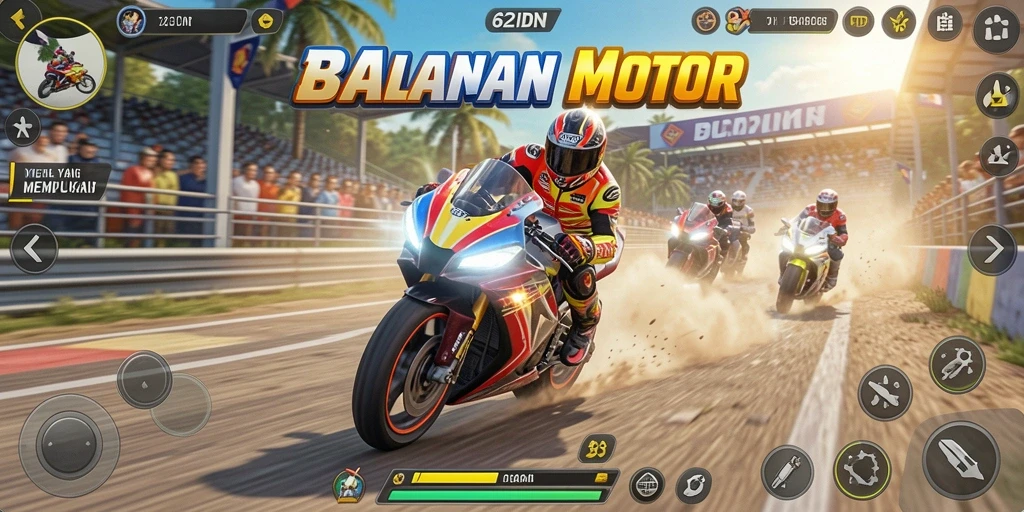 Tampilan menarik dari balapan motor di 62IDN.