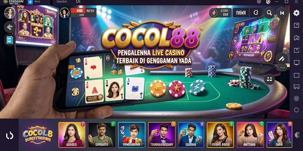 Screenshot gameplay COCOL88 yang menghadirkan suasana kasino langsung yang otentik.