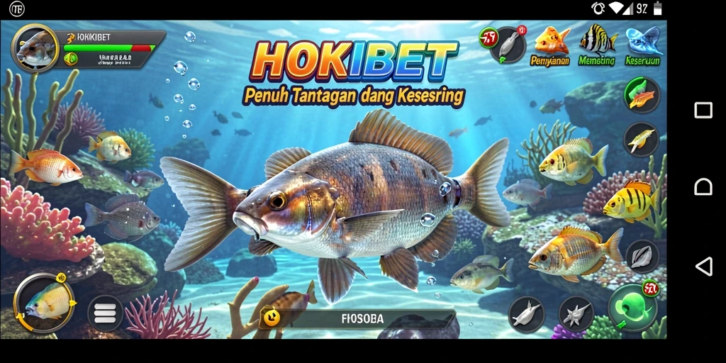 Tampilan menarik dari gameplay memancing HOKIBET yang seru.