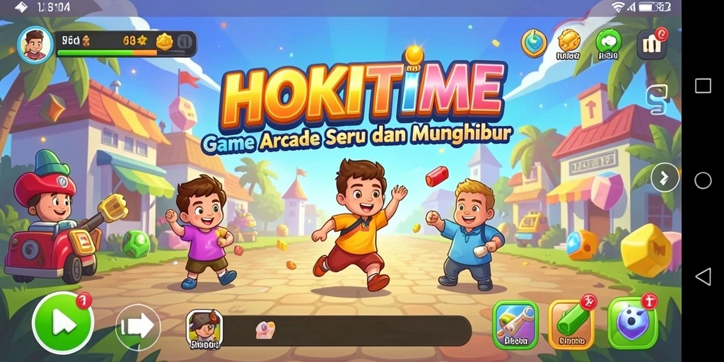 Screenshot gameplay HOKITIME menunjukkan aksi seru dalam game arcade.