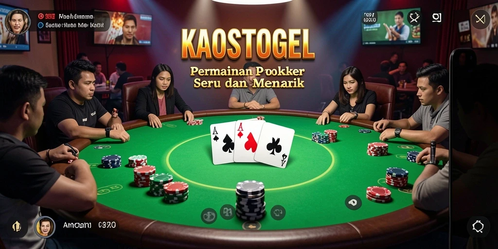 Tampilan gameplay menarik KAOSTOGEL saat permainan Poker berlangsung.
