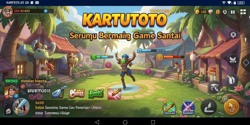 Screenshot gameplay KARTUTOTO menampilkan aksi seru dan grafis yang cerah.