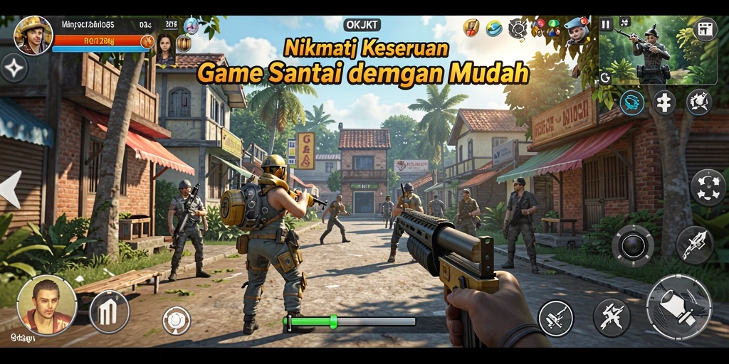 Tampilan gameplay <strong>OKJKT</strong> yang cerah dan menghibur.