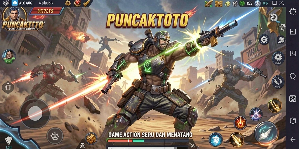 Tampilan gameplay PUNCAKTOTO yang mendebarkan dan penuh aksi.