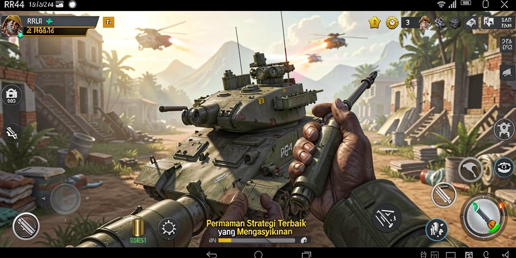 Screenshot Gameplay RR44 menampilkan strategi seru yang mendebarkan.