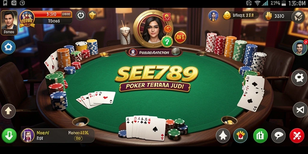 Screenshot dari gameplay Poker yang mendebarkan di SEE789.