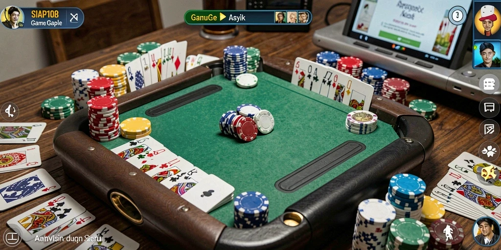Tampilan screenshot dari gameplay Gaple yang seru dan interaktif di SIAP108.